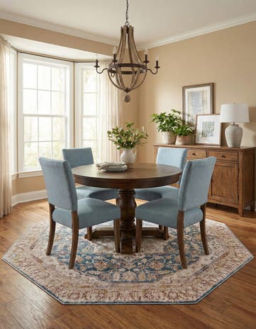 Blue Ivory Deepa Octagon Rug