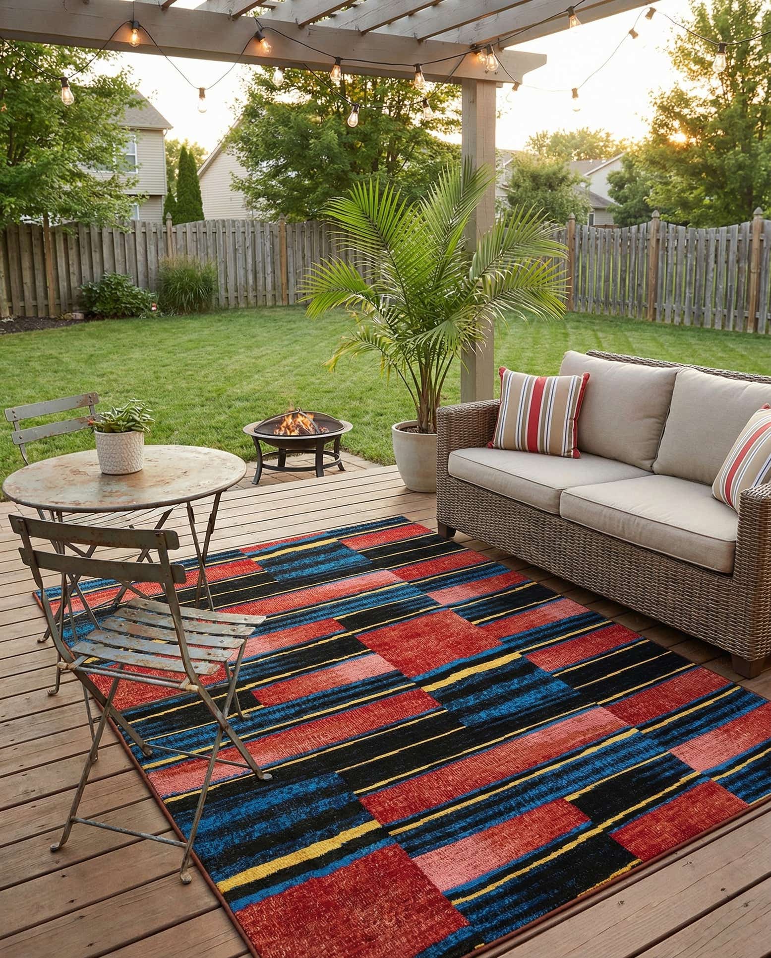 5' x 8' Easy-Clean Modern Indoor / Outdoor Rug