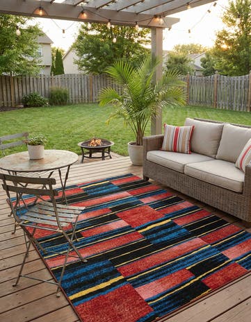 Easy-Clean Modern Indoor / Outdoor Rug
