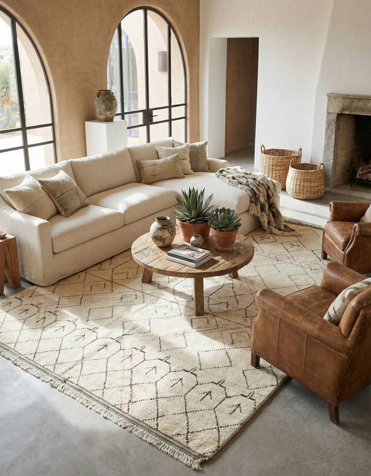 Detail image of 10' x 15'  Hand Knotted Moroccan Wool Rug