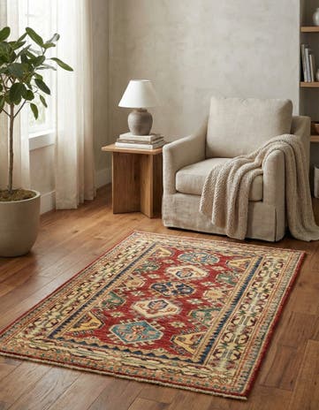 3' x 4' 2 Hand Knotted Kazak Oriental Rug