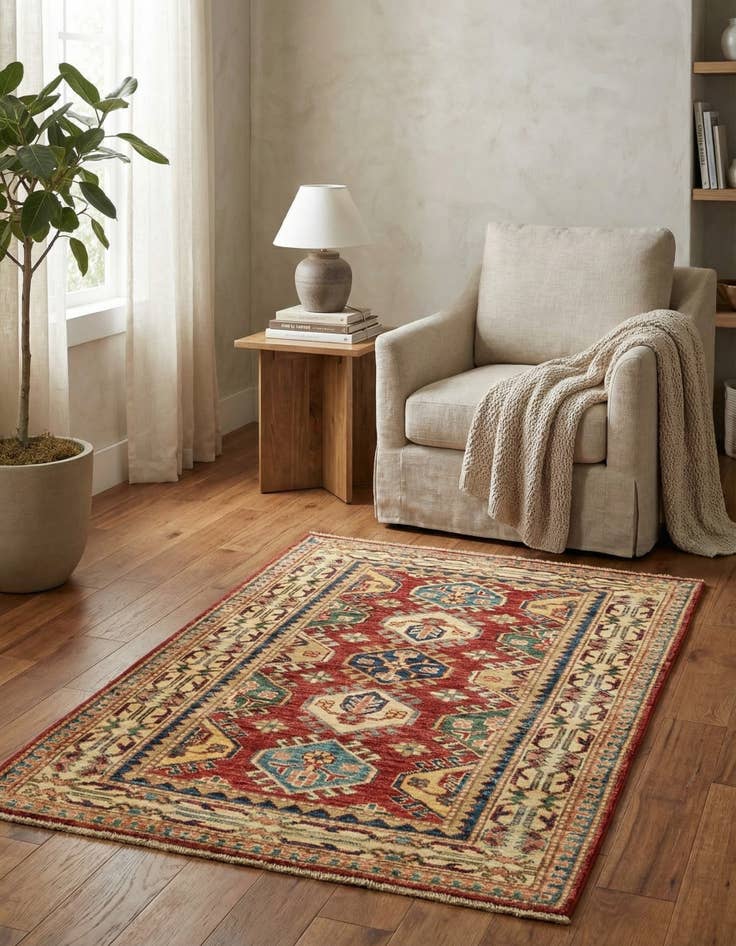 Detail image of 3' x 4' 2  Hand Knotted Kazak Oriental Rug