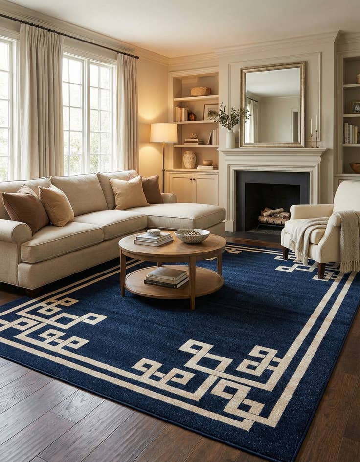 Detail image of 7' 10 x 11' Greek Key Rug