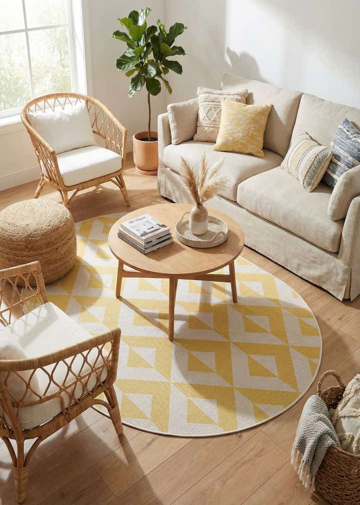 5' 3 x 8' Easy-Clean Jill Zarin Napa Indoor / Outdoor Oval Rug