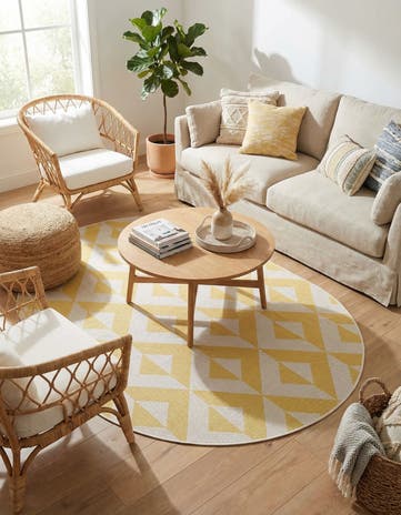 5' 3 x 8' Easy-Clean Jill Zarin Napa Indoor / Outdoor Oval Rug