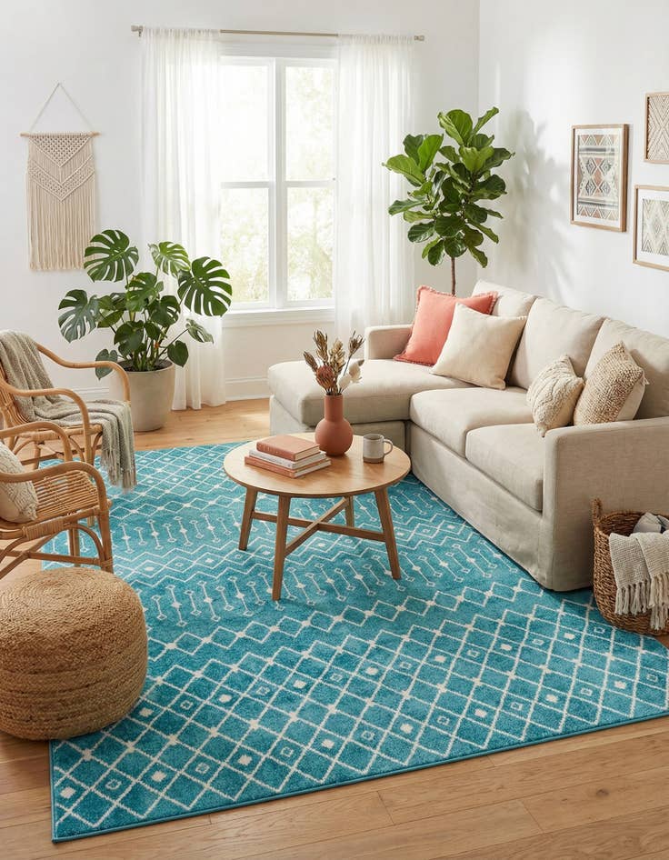 Detail image of 10' x 13' Moroccan Trellis Rug