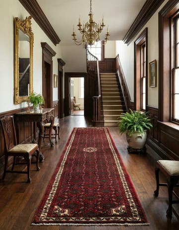 3' x 15' 9 Hossainabad Wool Runner Rug