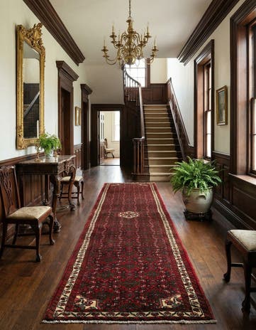 3' x 15' 9 Hossainabad Wool Runner Rug