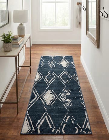 Navy Blue Uptown Carnegie Hill Runner Rug