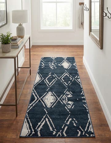 Navy Blue Uptown Carnegie Hill Runner Rug
