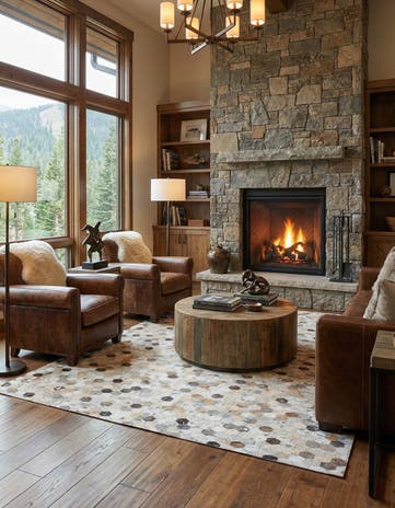 5' x 8' Cowhide Stocks Rug
