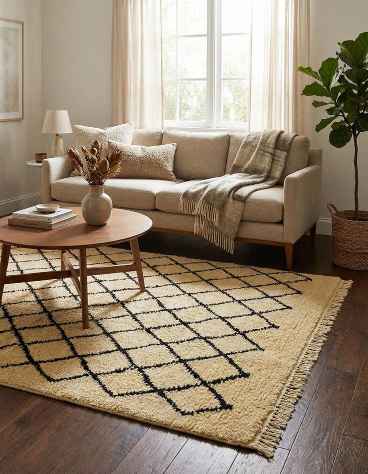 Detail image of  3' 1 x 4' 10  Hand Knotted Moroccan Wool Rug