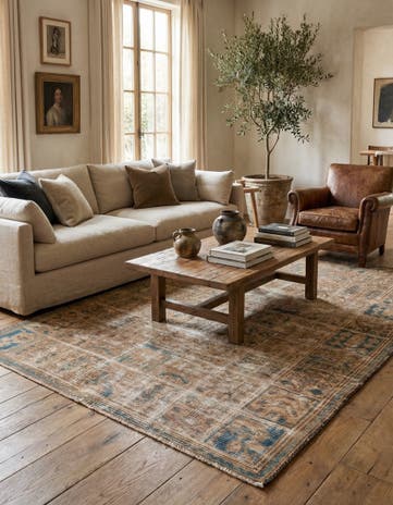 5' 6 x 8' 4 Hand Knotted Ultra Vintage Persian Wool Rug