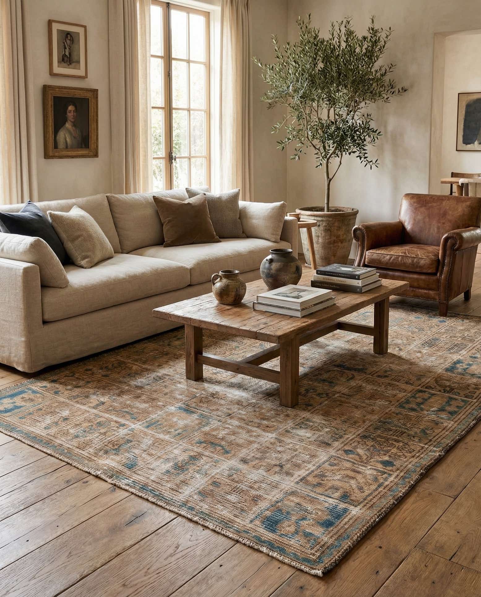 5' 6 x 8' 4 Hand Knotted Ultra Vintage Persian Wool Rug