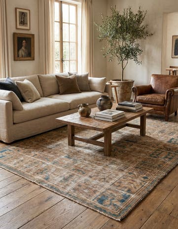 5' 6 x 8' 4 Hand Knotted Ultra Vintage Persian Wool Rug
