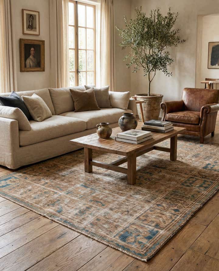 5' 6 x 8' 4 Hand Knotted Ultra Vintage Persian Wool Rug