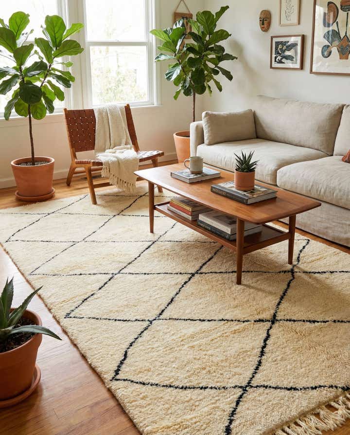 5' 2 x 8' 6 Hand Knotted Moroccan Wool Rug