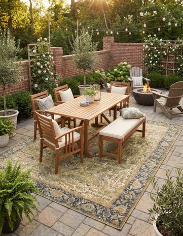 10' x 12' Easy-Clean Traditional Indoor / Outdoor Rug