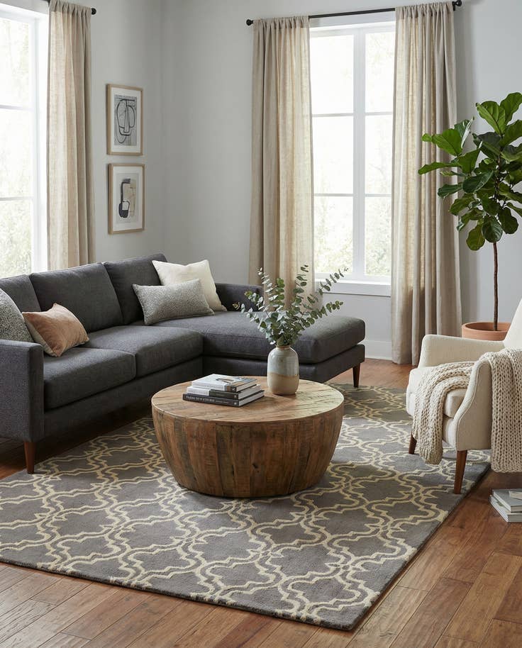 Detail image of 6' 1 x 9' Luna Wool Rug