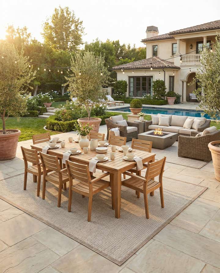 9' x 12' Easy-Clean Border Indoor / Outdoor Rug
