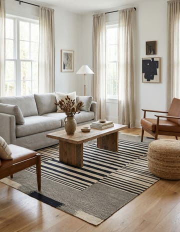 5' 9 x 7' 7 Hand Woven Kilim Modern Wool Rug