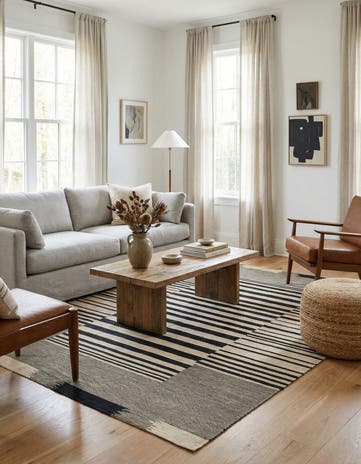 5' 9 x 7' 7 Hand Woven Kilim Modern Wool Rug