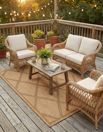 4' x 6' Easy-Clean Lattice Indoor / Outdoor Rug