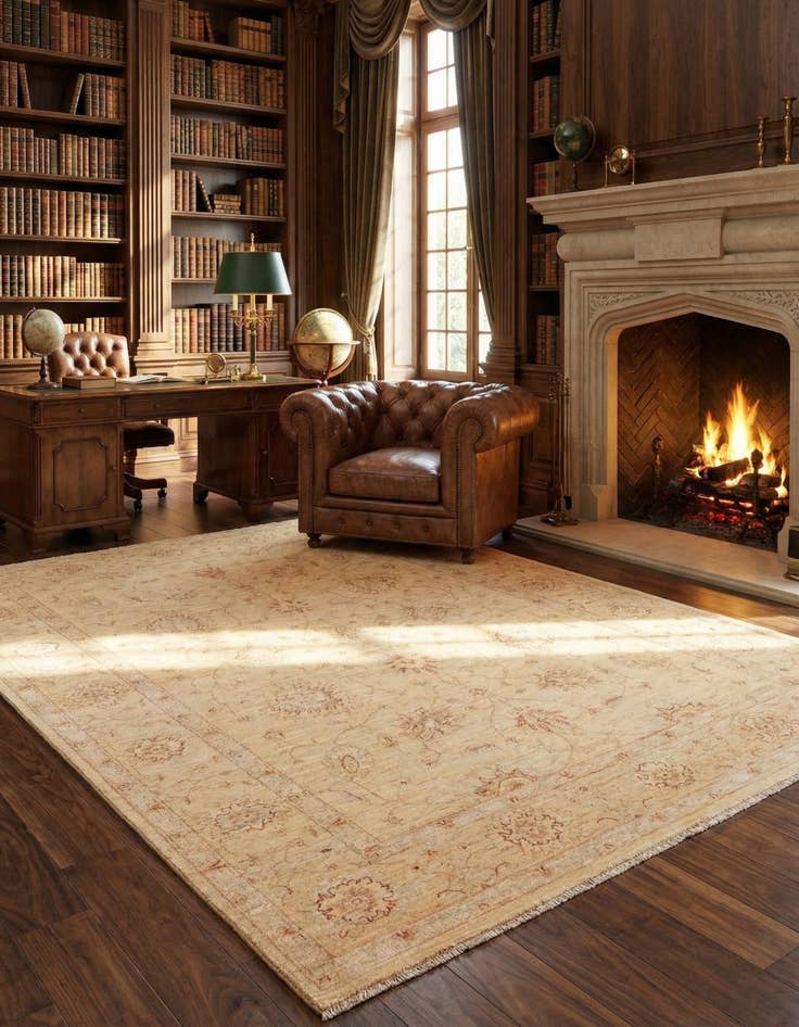 Detail image of 5' 7 x 8' 2  Hand Knotted Peshawar Ziegler Rug