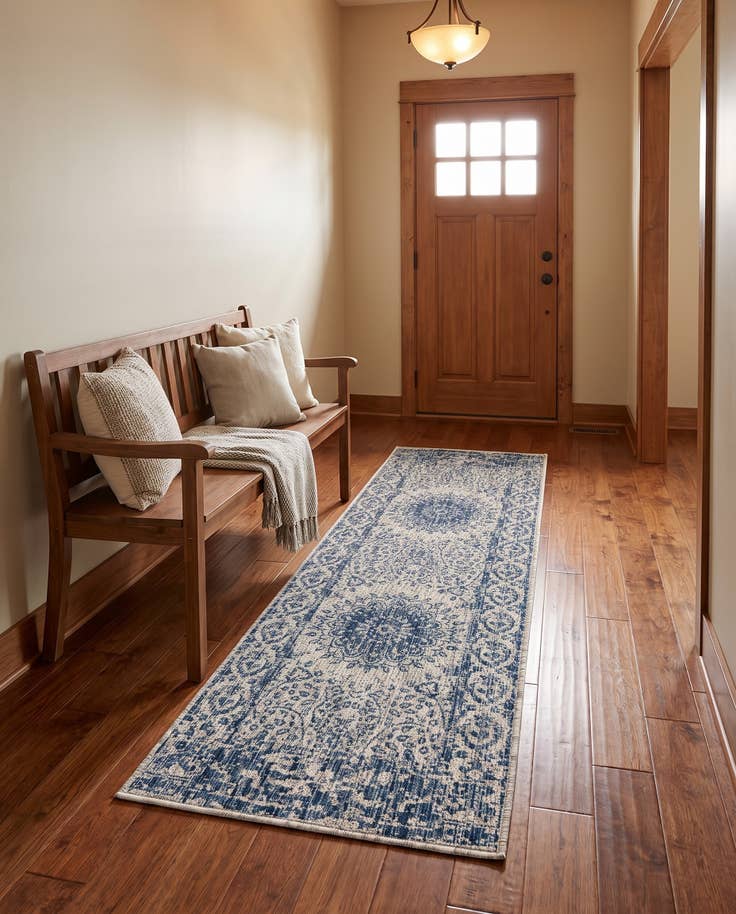Detail image of 2' x 6' Easy-Clean Traditional Indoor / Outdoor Runner Rug