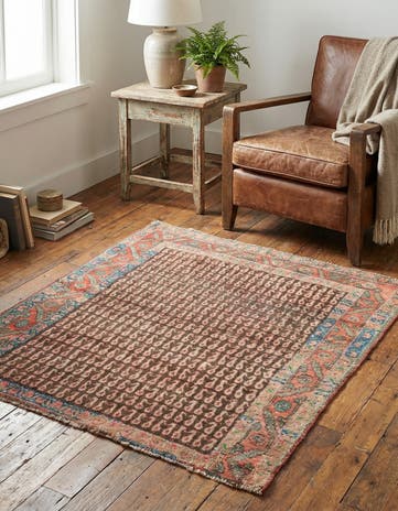 3' 3 x 3' 9 Hand Knotted Ultra Vintage Persian Wool Rug