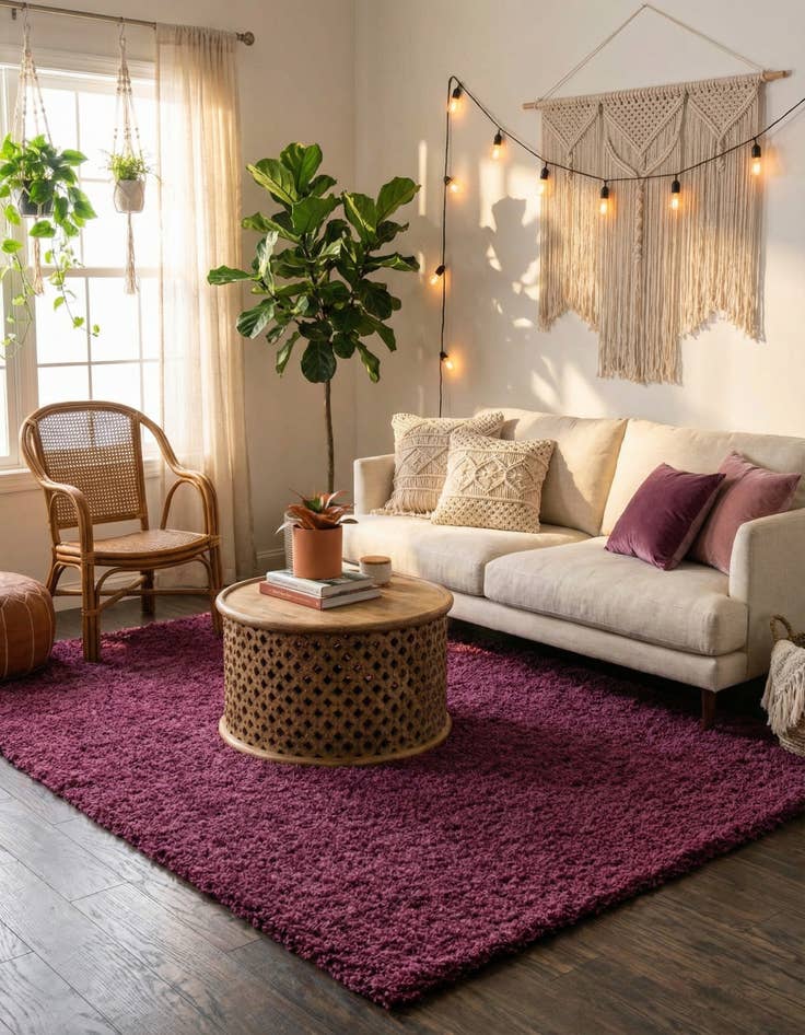 Detail image of 7' 10 x 10' Solid Shag Rug