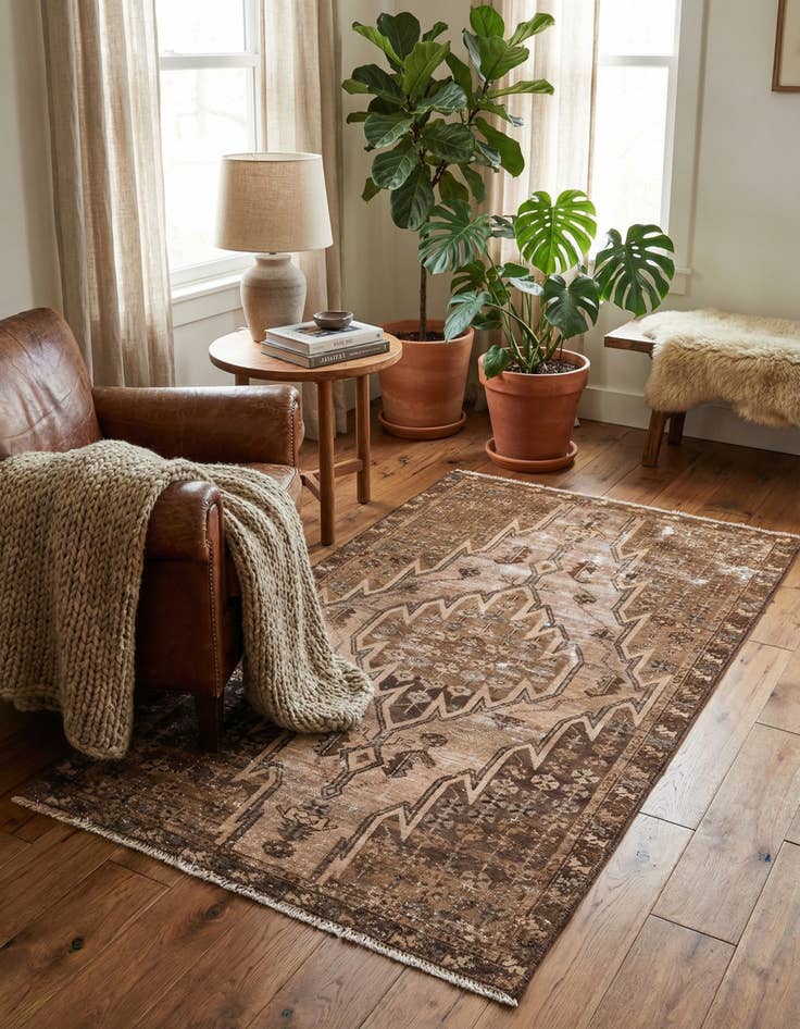 Detail image of  3' 3 x 5' 10  Hand Knotted Ultra Vintage Persian Wool Rug