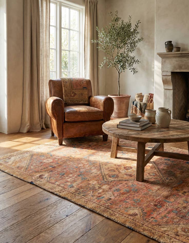 Detail image of  3' 4 x 5' 9  Hand Knotted Ultra Vintage Persian Wool Rug