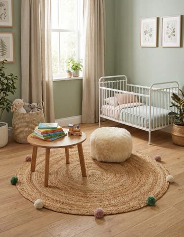 3' 1 x 3' 1 Hand Braided Kids Braided Jute Round Rug