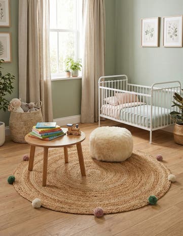 3' 1 x 3' 1 Hand Braided Kids Braided Jute Round Rug