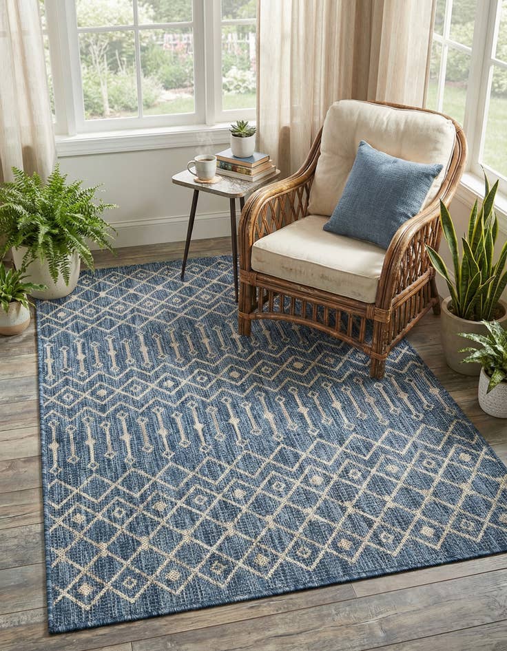 Detail image of  4' x 6'  Washable Lattice Indoor / Outdoor Rug