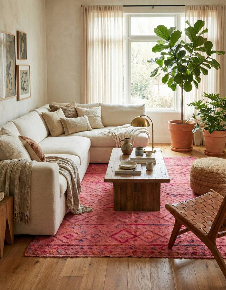 Detail image of 5' 4 x 8' 2 Hand Knotted Moroccan Wool Rug