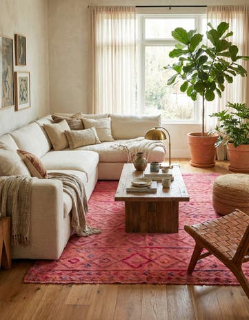 5' 4 x 8' 2 Hand Knotted Moroccan Wool Rug