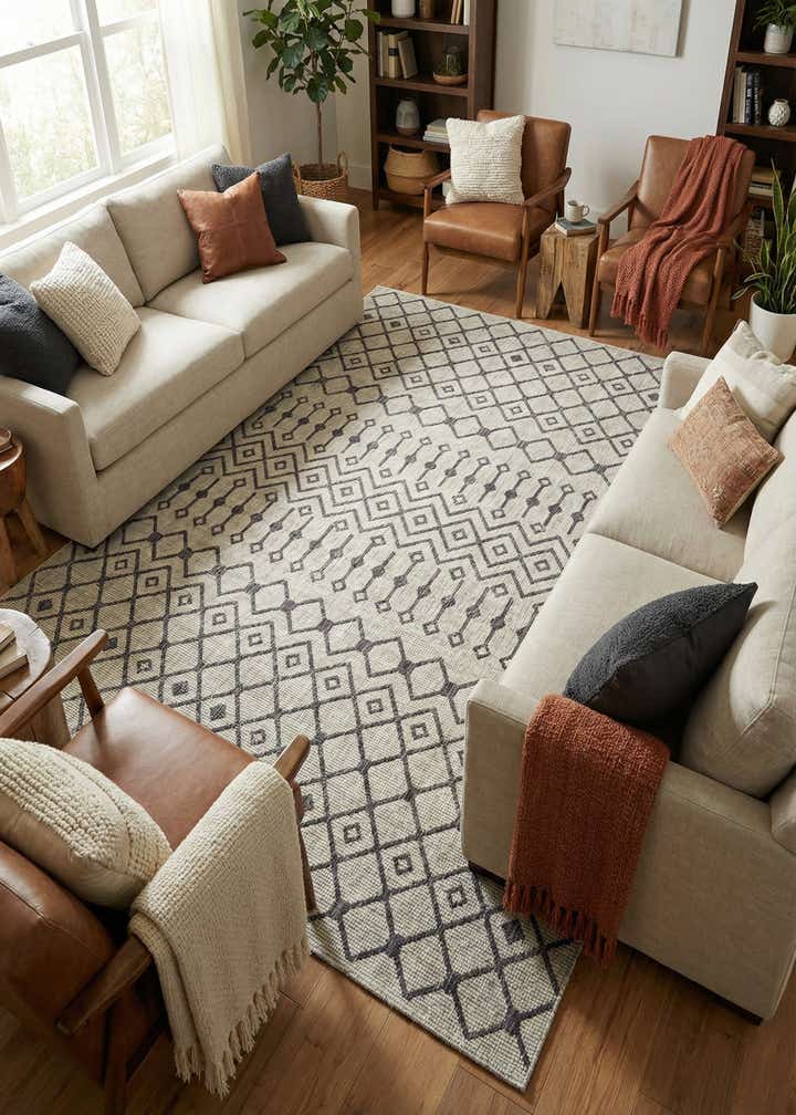 7' 10 x 11' Easy-Clean Lattice Indoor / Outdoor Rug
