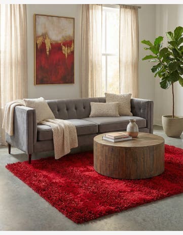 4' 10 x 6' 8 Hand Knotted Solid Shag Oriental Rug