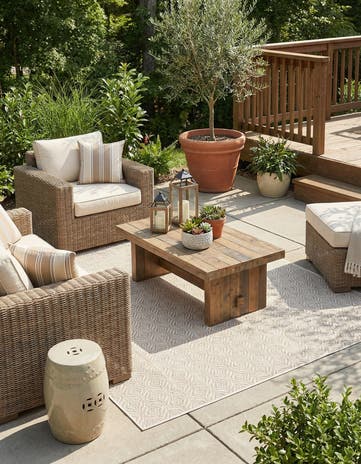 6' x 9' Easy-Clean Lattice Indoor / Outdoor Rug