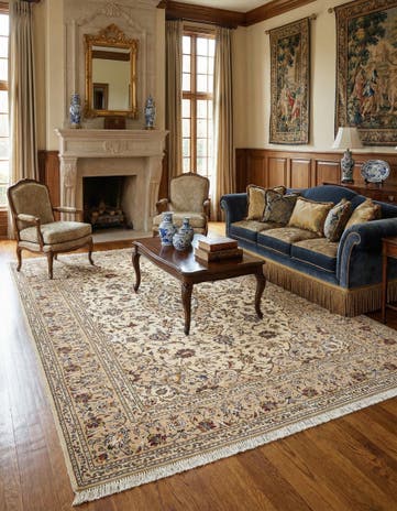 6' 4 x 9' 8 Kashan Wool Rug