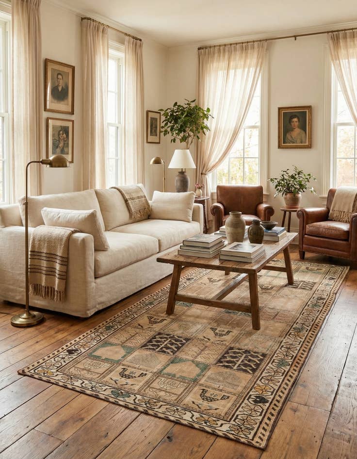 Detail image of 4' 7 x 9' 5  Hand Knotted Ultra Vintage Persian Wool Runner Rug