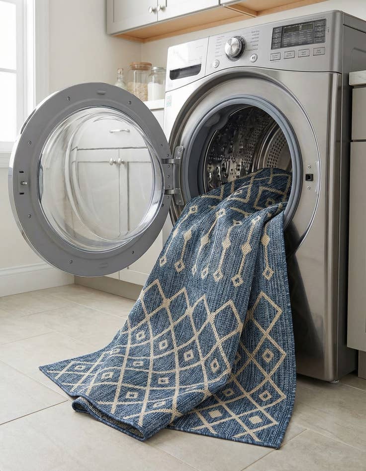 Detail image of 6' x 9'  Washable Trellis Indoor / Outdoor Rug