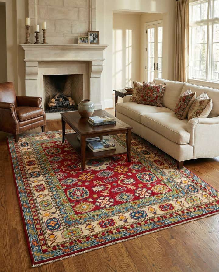 5' 1 x 7' 3 Hand Knotted Kazak Rug