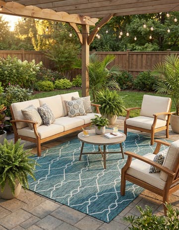 6' x 9' Easy-Clean Lattice Indoor / Outdoor Rug