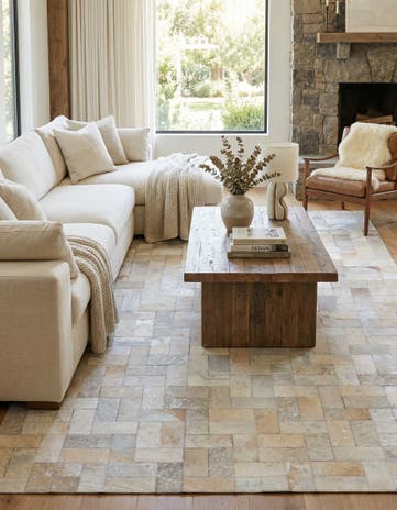 5' 2 x 8' 3 Cowhide Rug