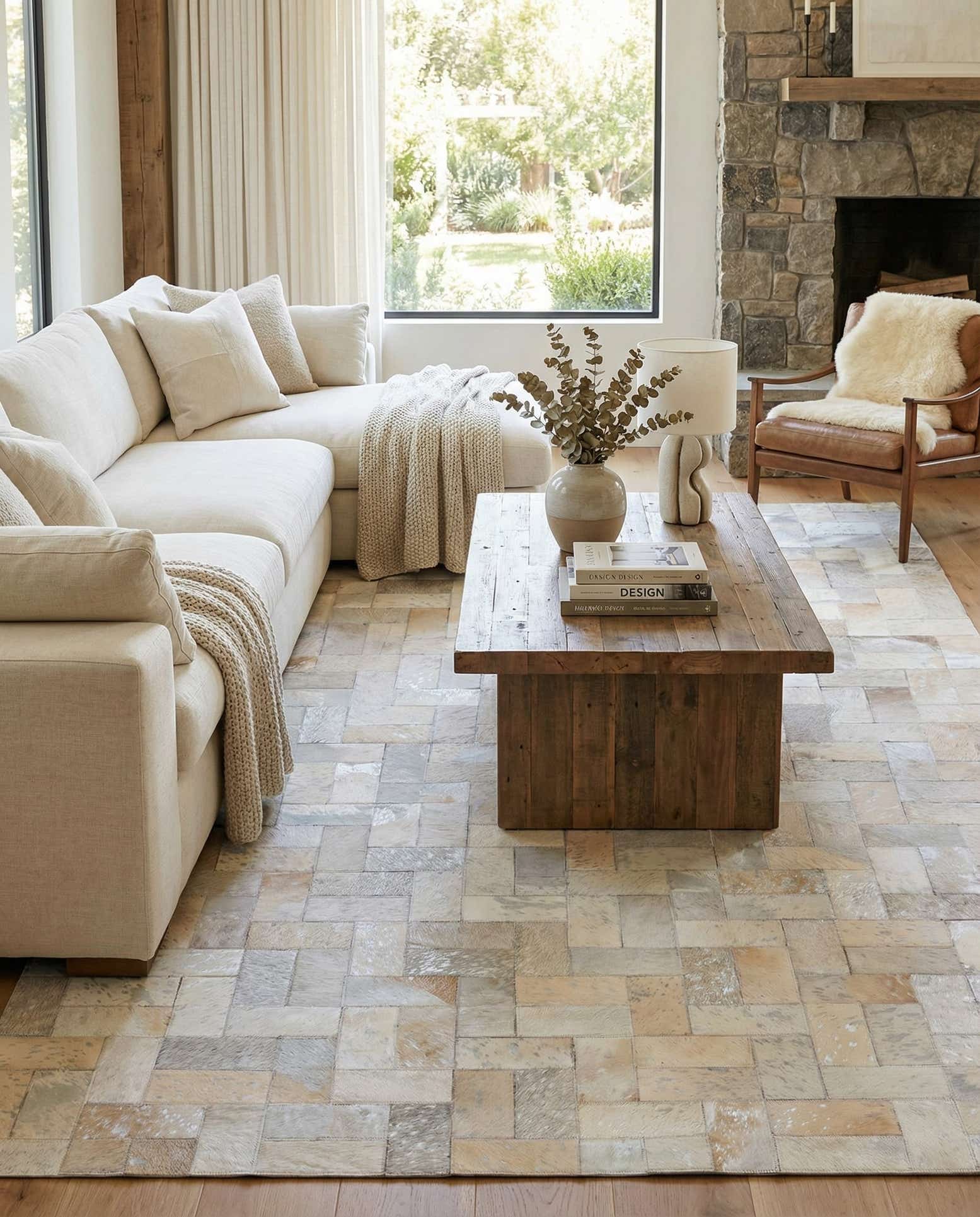 5' 2 x 8' 3 Cowhide Rug