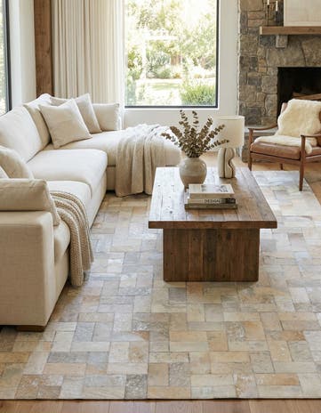 5' 2 x 8' 3 Cowhide Rug