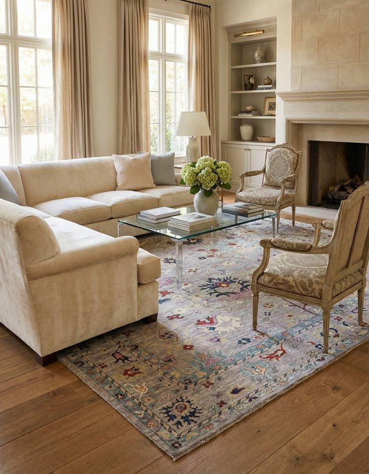 Detail image of 8' 2 x 10'  Hand Knotted Oushak Rug